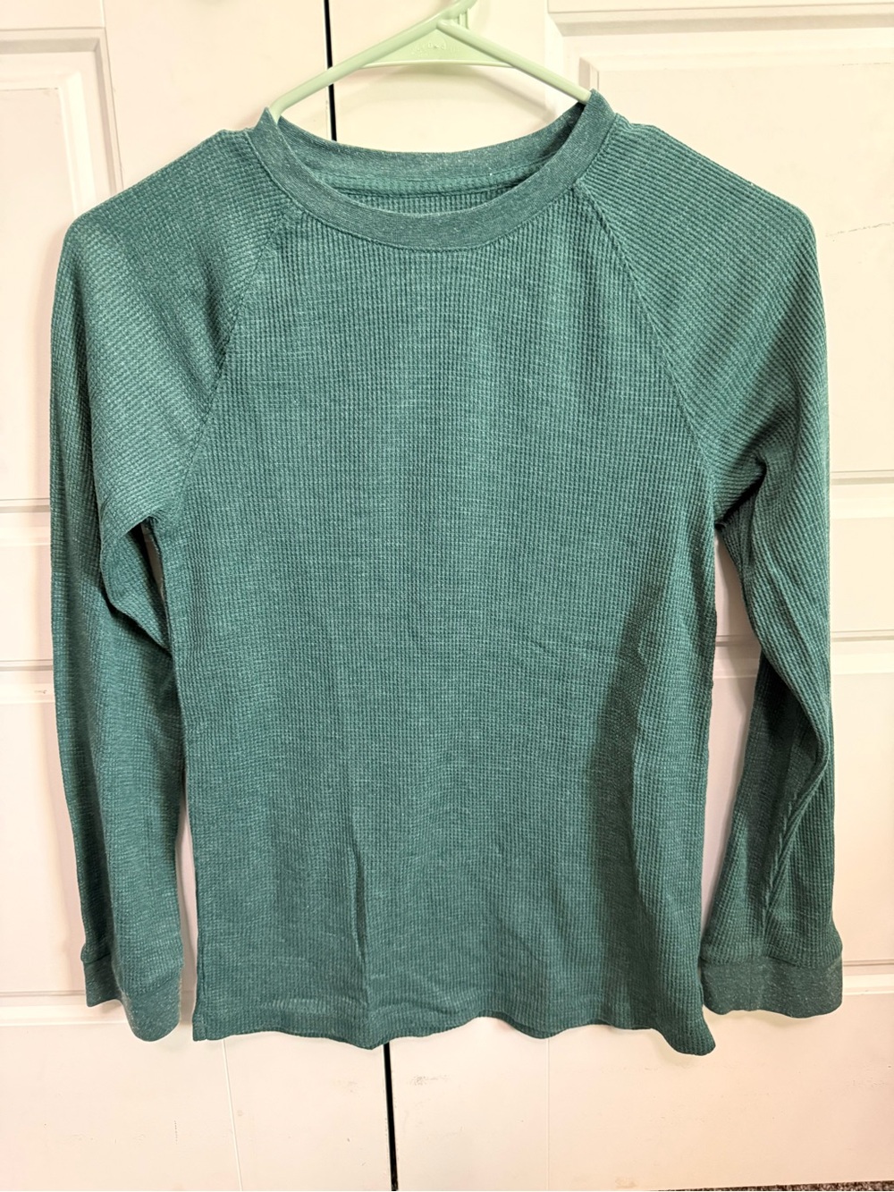 True Craft Long-Sleeve Waffle Thermal Top in Seafoam